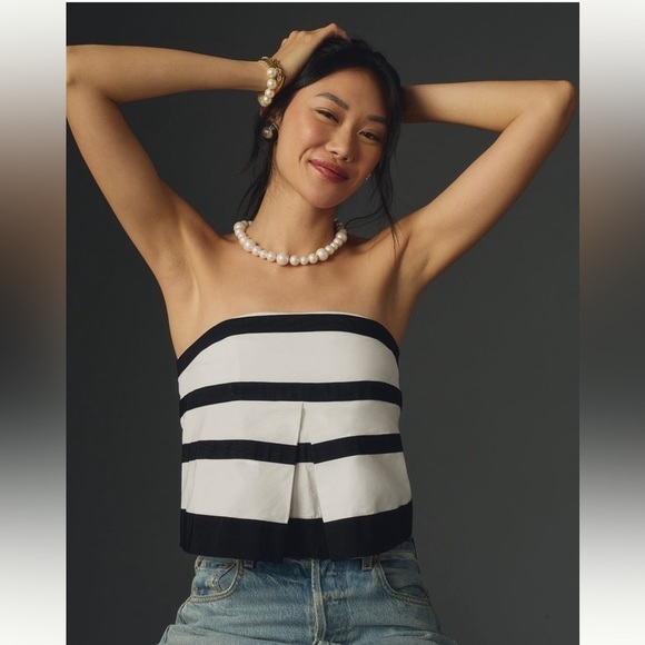 NWT Maeve Strapless Babydoll Top - Picture 3 of 3